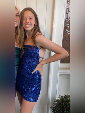 Lucy in the Sky Royal Blue Sequin Mini Dress